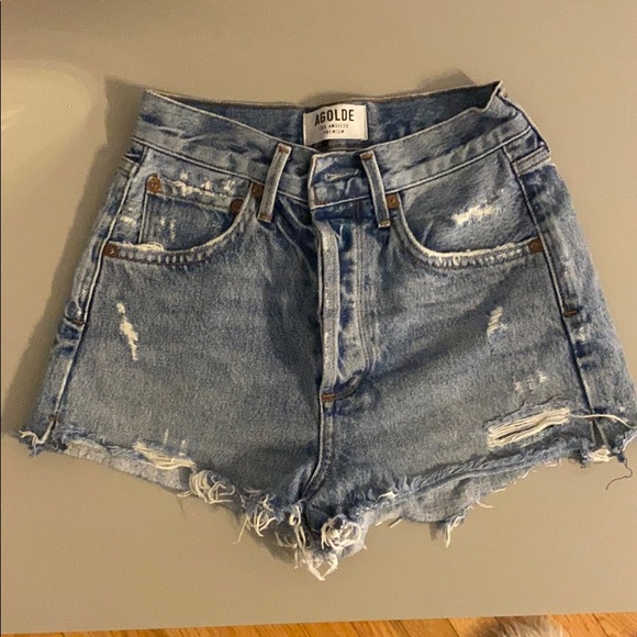 Agolde parker shorts 23 cutoff denim - Picture 1 of 5